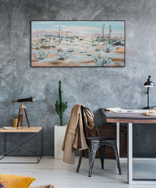 Handgemaltes Gemälde Acrylfarbe 120x60cm Grün