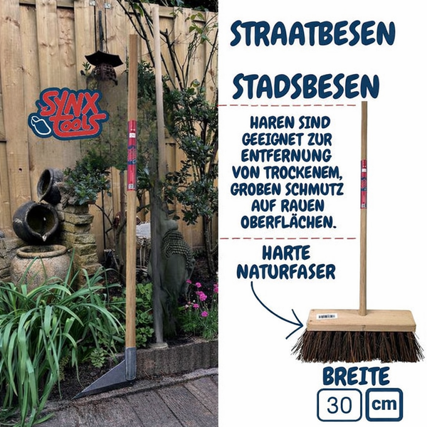 Straßenbesen und städtischer Besen mit hartem Naturfasermaterial für die Entfernung von trockenem Schmutz