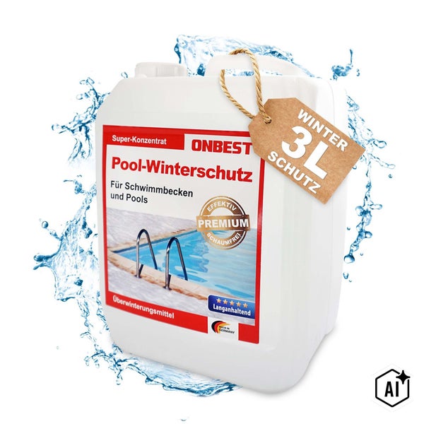 ONBEST Pool Winterschutz Super Konzentrat für Schwimmbecken und Pools, 3 Liter Kanister zur Einwinterung.