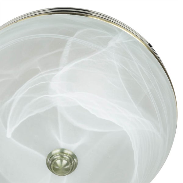 Deckenleuchte mit alabasterfarbenem Glasschirm