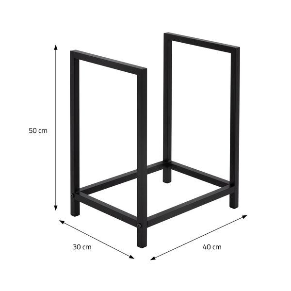 ML-Design Kaminholzregal 40x50x30 cm rechteckig Dunkelgrau Metall, Innen/Außen, Brennholzregal Holzaufbewahrung aus beschichteter Stahl, Kaminholzständer Kaminholzhalter Feuerholzregal für Kamin/Ofen