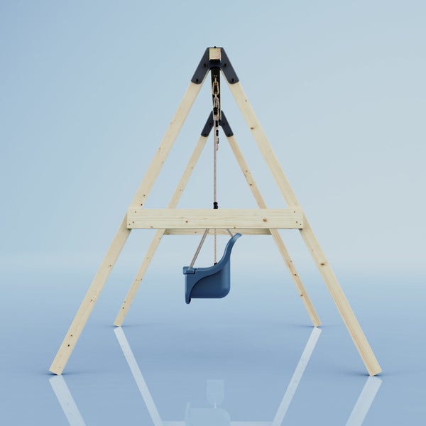 Grauer Cord-Hocker mit Stauraum und Holztablett