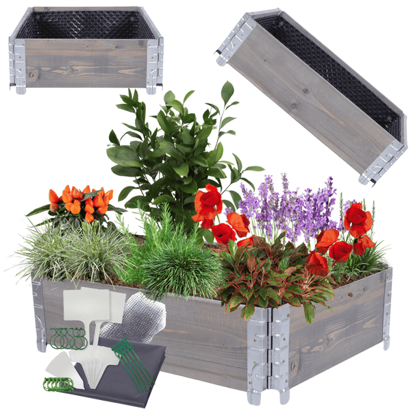 Hochbeetkisten GuardBox HxBxT 20x80x60 cm 1 Ebeneinkl. Luftpolsterfolie Grau