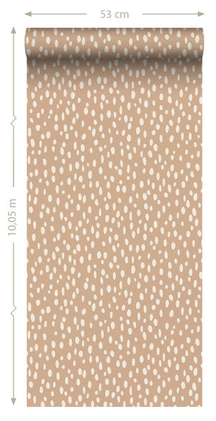 Tapetenrolle mit Punktmuster, 53 cm breit, 10,05 m lang