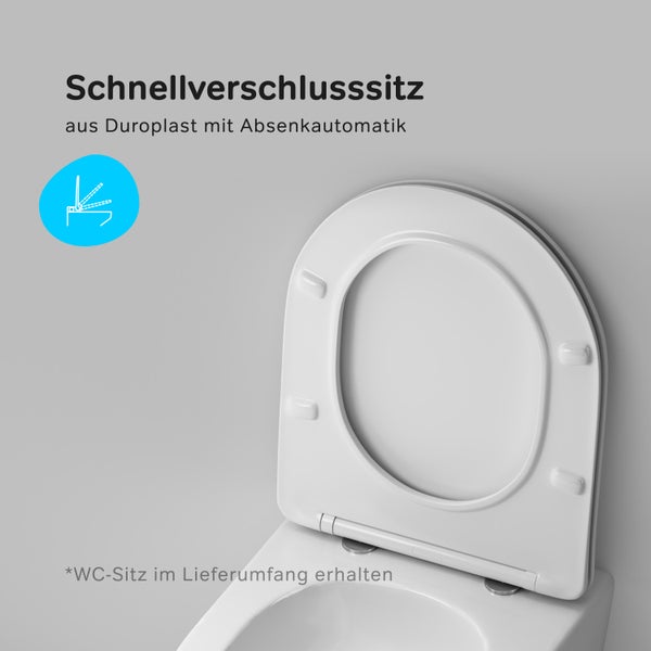 AM.PM Wand-WC  Tiefspüler ohne Spülrand weiß glänzend mit WC-Sitz CLA1900PSC Like