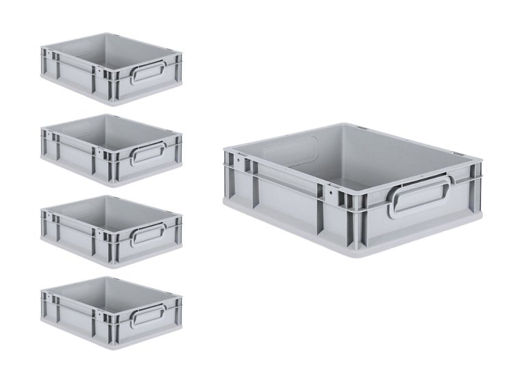 PROREGAL Spar Set 5x Eurobox Nextgen Economy Griffe Geschlossen HxBxT 12 x 30 x 40 cm 11 Liter Eurobehälter Transportbox Transportbehälter