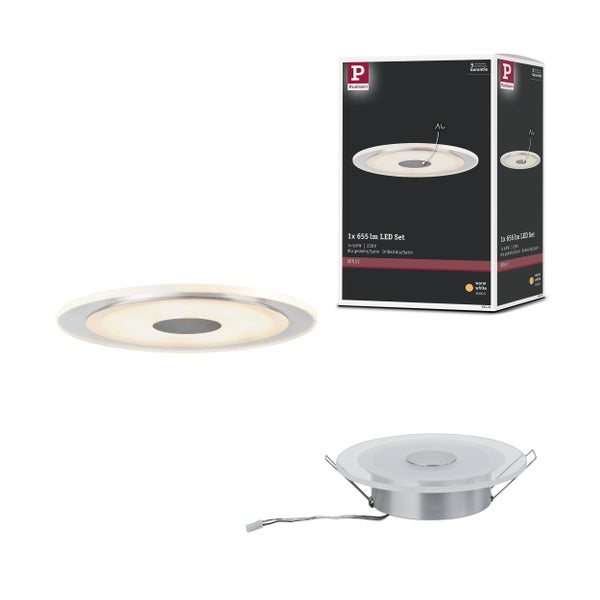 Paulmann LED Einbaustrahler Whirl Set mit Verpackung und Leuchtmittel 6,9 Watt 655 Lumen warmweiß 3000 Kelvin