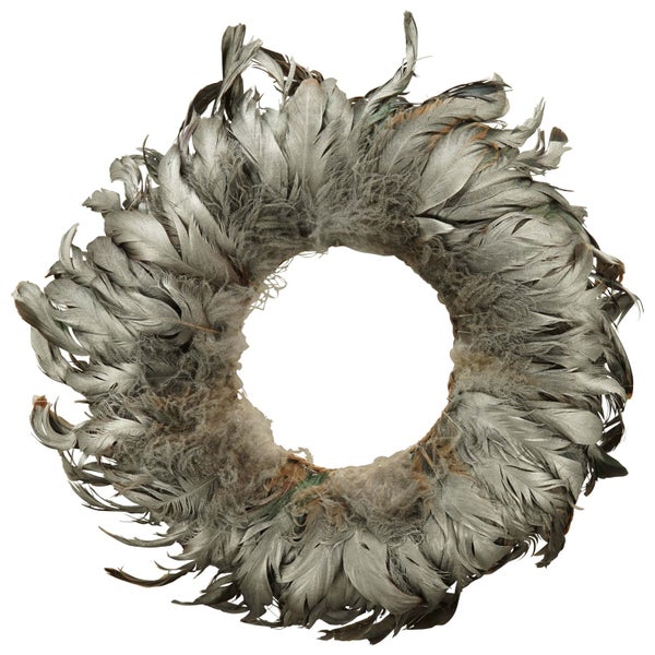 Kranz FedeR - silber - Feder - 30x30x3,5 cm