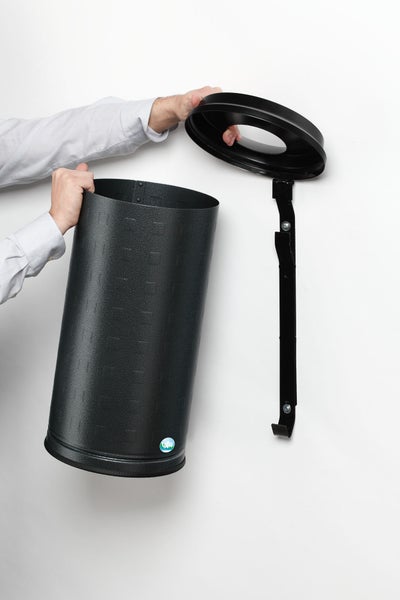 PROREGAL Dekorativer Papierkorb Mit Kantenschutz Wandgerät 20 Liter HxBxT 50 x 25 x 25 cm Aluminium Grau