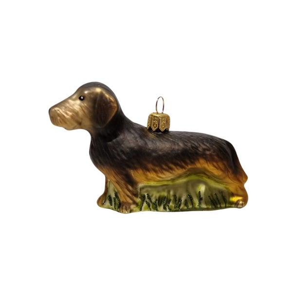 Langhaardackel Glasornament - Hanco Vienna