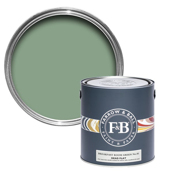 Farbdose Farrow and Ball Farbe Breakfast Room Green No 81 Dead Flat