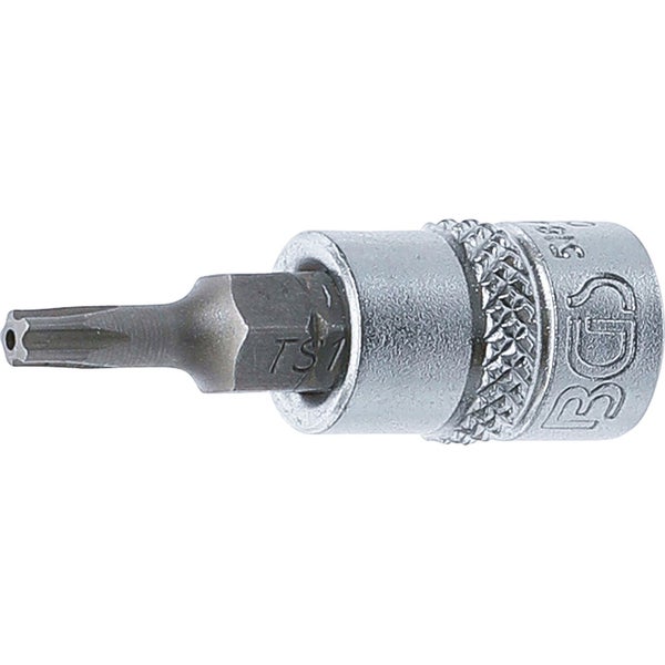BGS Bit-Einsatz Antrieb Innenvierkant 6,3 mm (1/4) TS-Profil (für Torx Plus) mit Bohrung TS15 - 5184-TS15