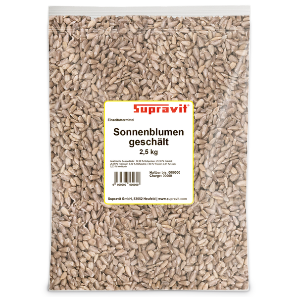 Supravit Sonnenblumenkerne geschält, 2,5 kg, im durchsichtigen Beutel