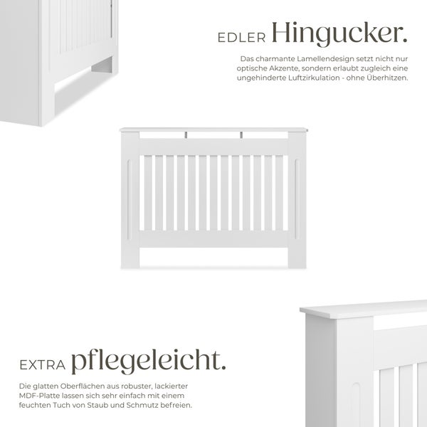 Detailansicht eines weißen Kinderbetts mit Lamellendesign