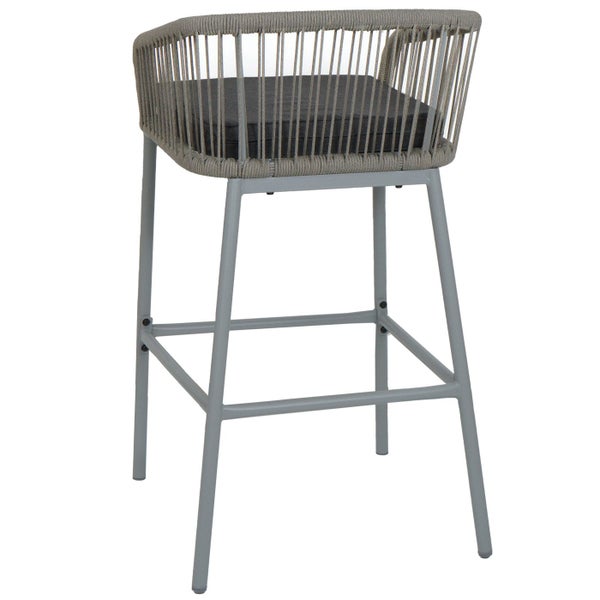 Barhocker mit Rückenlehne und Sitzkissen