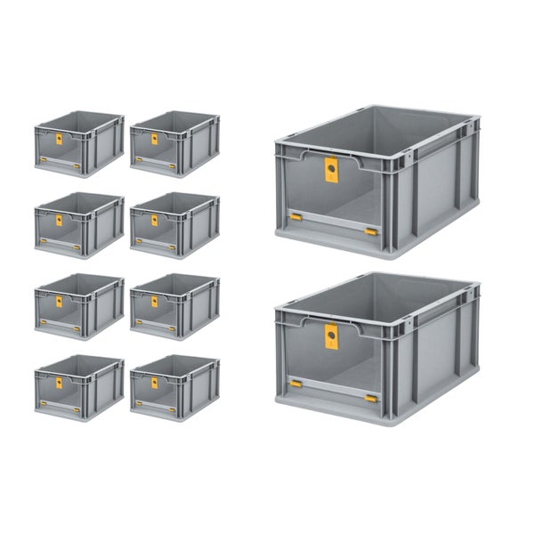 PROREGAL Eurobox NextGen Insight Cover HxBxT 22 x 30 x 40 20 Liter Hoch/Gelb Eurobehälter Transportbox