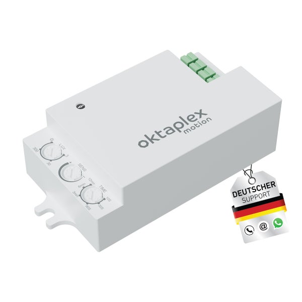 Oktaplex Bewegungsmelder mit Deutscher Support Kennzeichnung