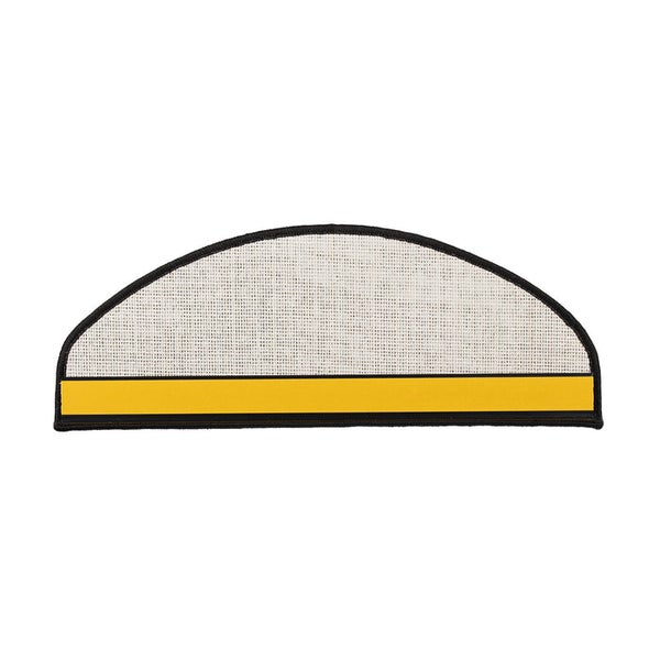 FLOORDIREKT Stufenmatte Sabang - Sisaloptik - Gekettelter Rand & Selbstklebend - Anthrazit - 23,5 x 65 cm - Halbrund