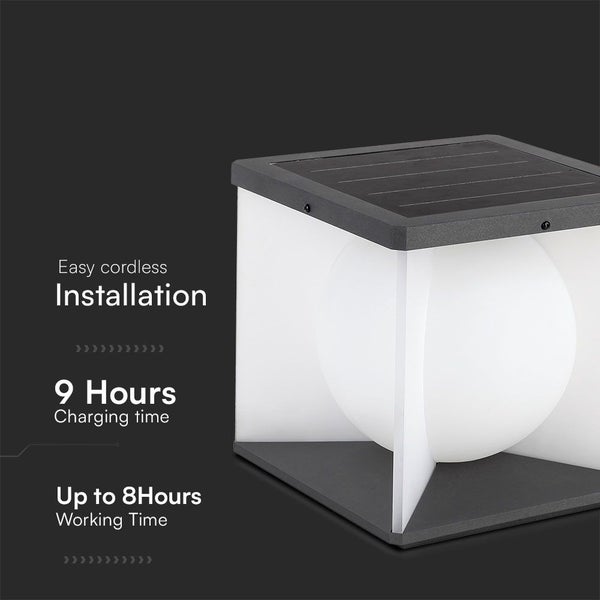 Solarleuchte mit neun Stunden Ladezeit und bis zu acht Stunden Betriebszeit