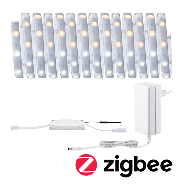 LED-Streifen mit Netzteil und Zigbee Logo