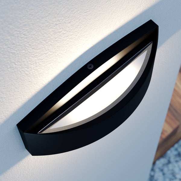 Lindby LED Wandleuchte außen Evric (spritzwassergeschützt (Modern) in Schwarz aus Aluminium (2 flammig, ) - Außenwandleuchten Wandlampe Led Außenlampe Outdoor für Außenwand/Hauswand
