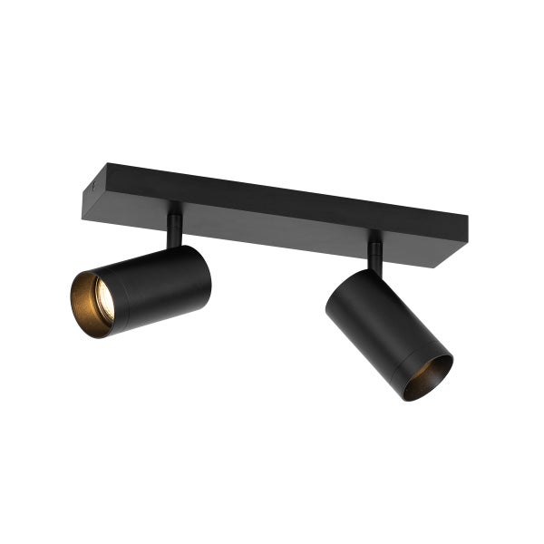 Schwarze Deckenleuchte mit zwei Strahlern