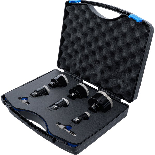 Diamantbohrkronen Set in geöffnetem Koffer