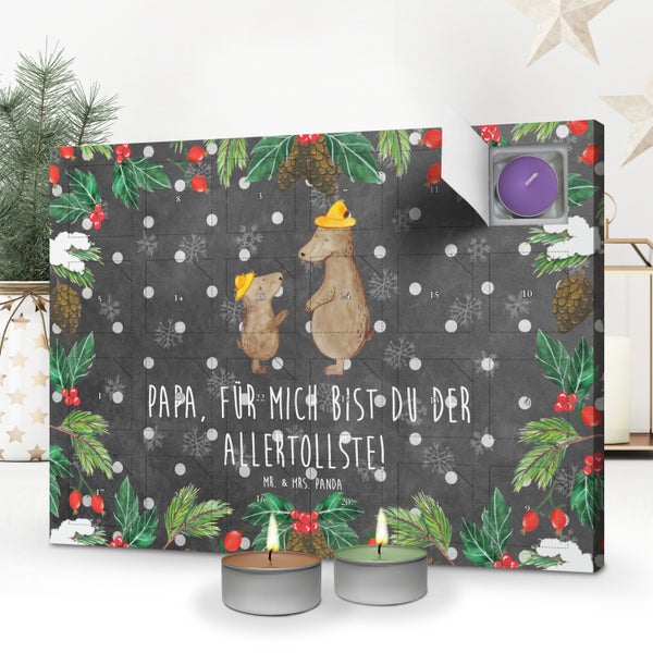 Mr. & Mrs. Panda Duftkerzen Adventskalender Bären mit Hut - Schwarz