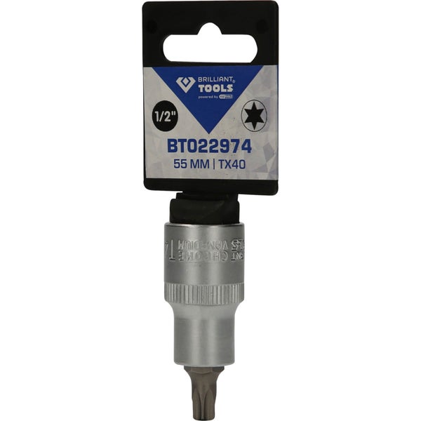 BRILLIANT TOOLS 1/2 Torx-Bit-Stecknuss 55 mm lang T40 - BT022974