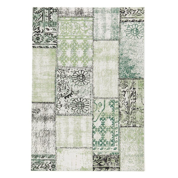 FLOORDIREKT Outdoorteppich - Wetterbeständiger Außenteppich - Cotton - Grün - 80 x 150 cm