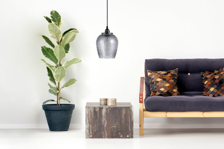 Design Glas Hängelampe Vintage Look Grau 27 cm | Wohnzimmer Esszimmer Leuchte