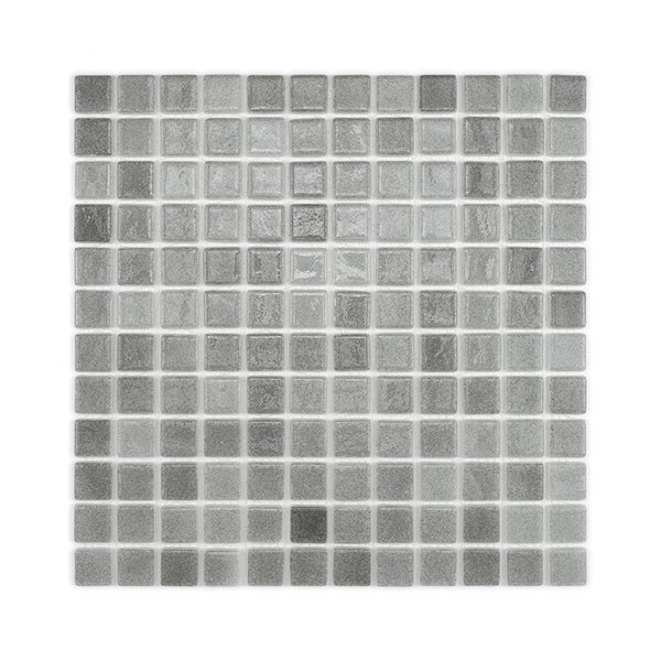 Quadratische Mosaikfliesenmatte aus Glas mit quadratischen Steinchen in variierenden Schattierungen