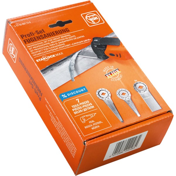 Fein Profi-Set Fugenrenovierung zur Fliesenfugensanierung, 7-teilig