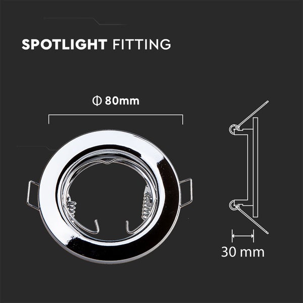 V-TAC VT-778-CH - GU10 LED-Strahler - Einbaustrahler - Chrom - IP20