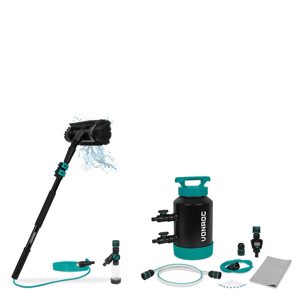 Vonroc Autowaschbürste Set mit Reinigungsbürste, Waschbürste, Autoshampoo und Zubehör