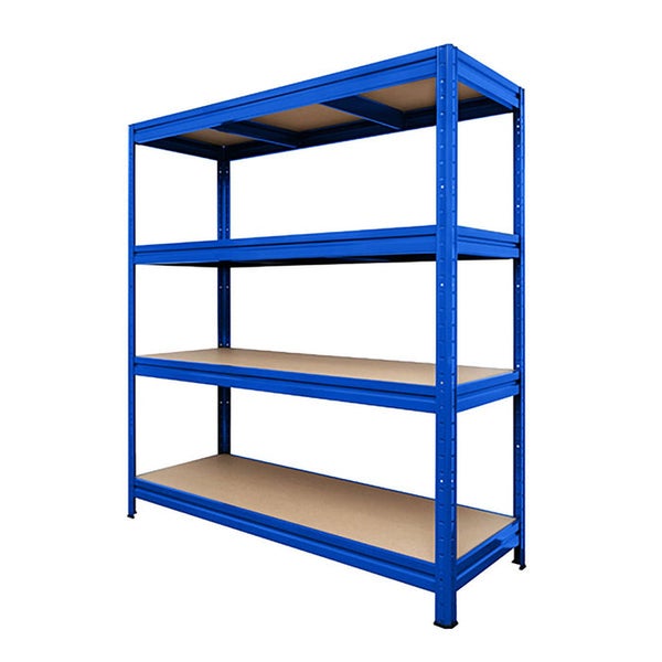 FLOORDIREKT Weitspannregal - Blau - Regal für Keller & Werkstatt - Traglast bis 1600 kg - 200 x 180 x 60 cm