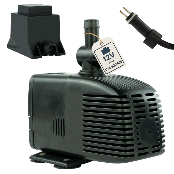 Teichpumpe mit 17 Watt Leistung, 7 Meter Kabel, 1000 Liter pro Stunde Fördermenge und 170 Zentimeter Förderhöhe.