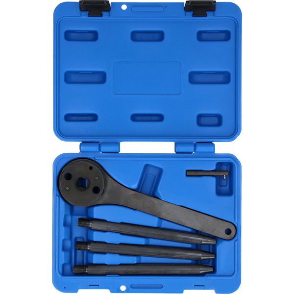 Werkzeugsatz für Fahrzeuge in einem blauen Kasten