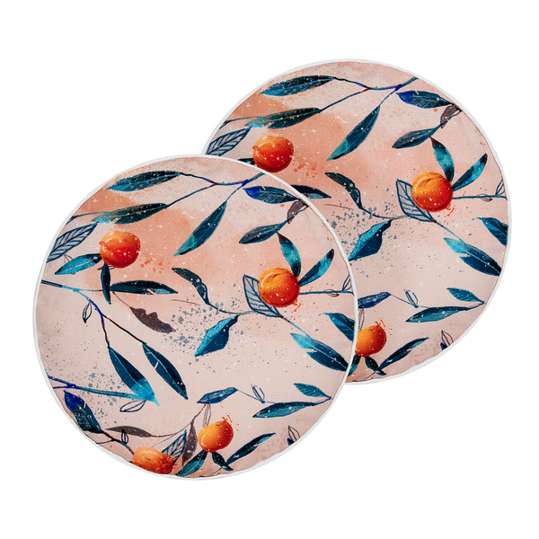 Gartenkissen 2er Set PIALPETTA 40 x 40 cm Orange Pflanzenmuster