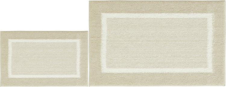 Badematten Set Maui bestehend aus zwei Badematten 40 x 60 cm und 60 x 100 cm in Beige