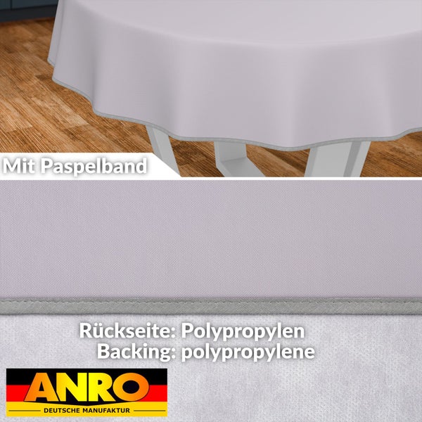 Tischdecke mit Paspelband und Polypropylen-Rückseite