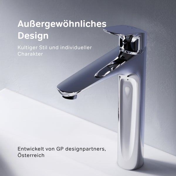 Moderne Einhebel Waschtischarmatur in glänzendem Chrom Design für das Badezimmer