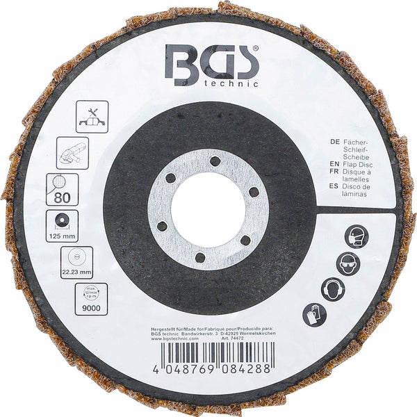 BGS Fächer-Schleif-Scheibe Vlies Ø 125 mm Körnung 80 - 74472