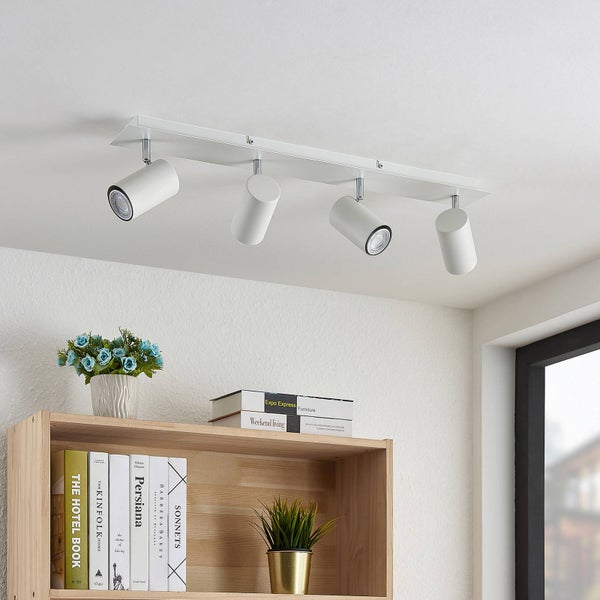 Lindby Strahler Joffrey (Modern) in Weiß aus Metall (4 flammig, GU10) - Deckenlampe Deckenleuchte Lampe Spot Wohnzimmerleuchte