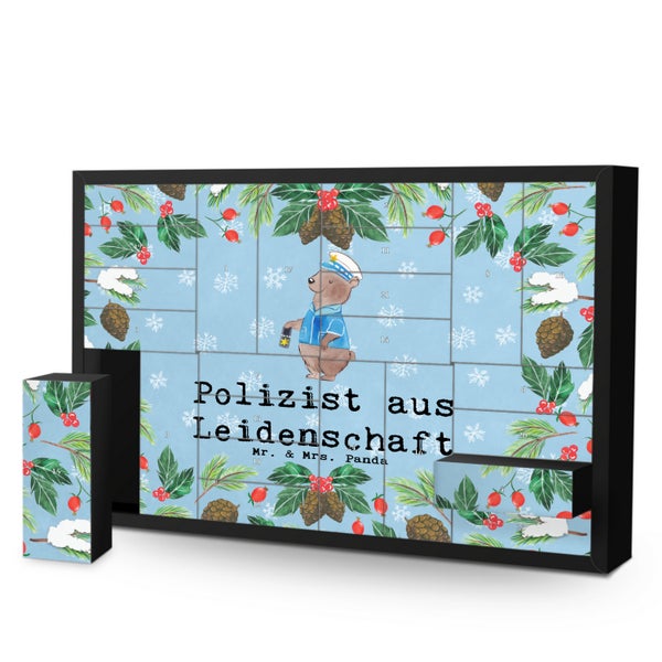 Mr. & Mrs. Panda Befüllbarer Adventskalender Polizist Leidenschaft - Blau Pastell