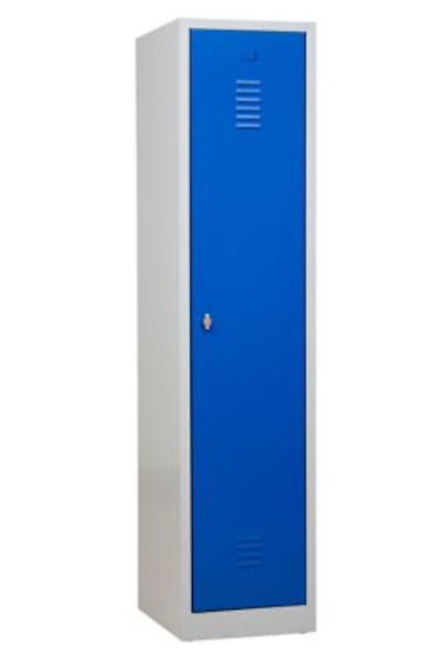PROREGAL Garderobenspind Camel 1-Fach Mit Pro-Aufteilung HxBxT 180 x 41 x 50 cm Vorhängeschloss Grau-Blau