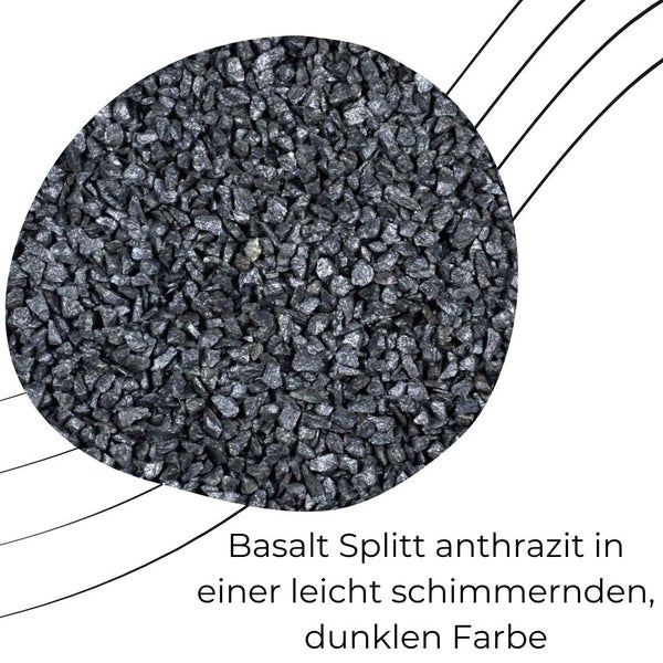 Kieselsteine Garten Zierkies Basalt 11-22 mm 25 kg Anthrazit Aquarium Kies Basaltsplitt Weg Steinteppich Zierstein Splitt