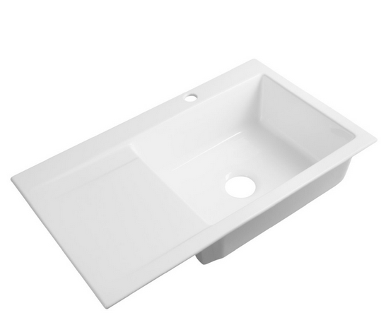 Keramikspüle 86x51 Keramik Küchespüle Weiss