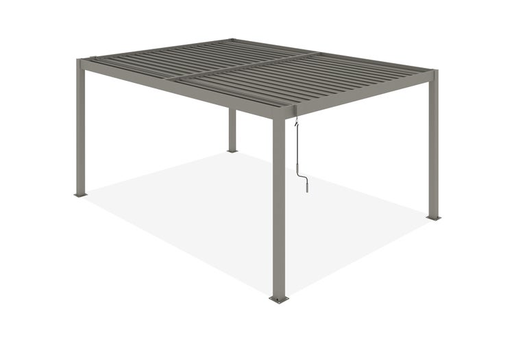 Pergola bioklimatisch aus Aluminium PIANA 388 x 298 x 218 cm selbsttragende - mit isolierten  verstellbares Lamellendach, taupefarbenem