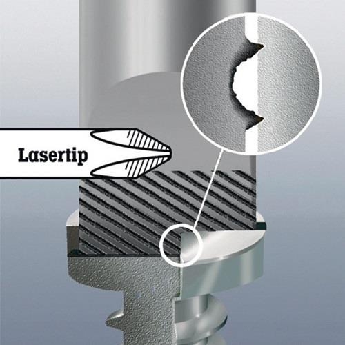 Detailansicht eines Schraubenkopfes mit Lasertip